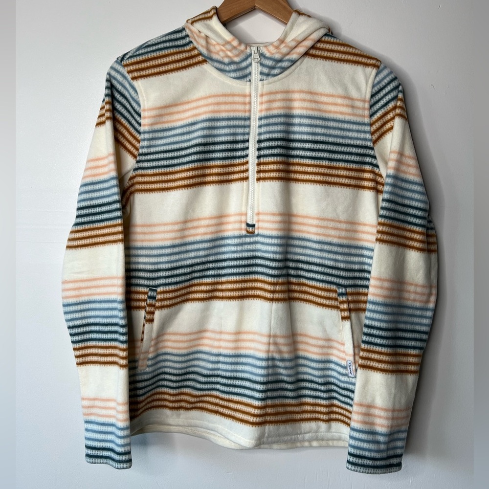 O’Neill Fleece Quarter Zip Striped Hoodie, S